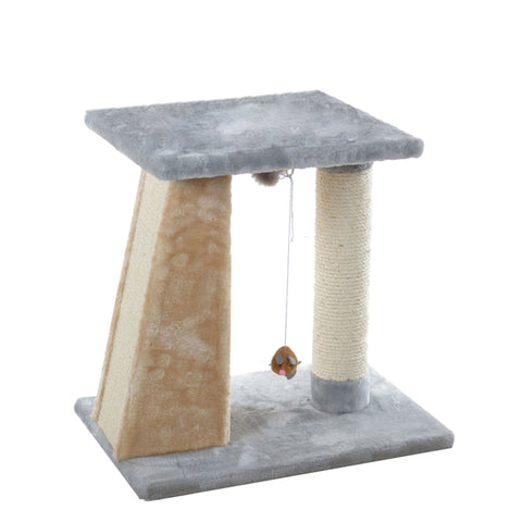 Mini Faux Fur Kitten Tree & Scratcher, Silver Grey by Armarkat