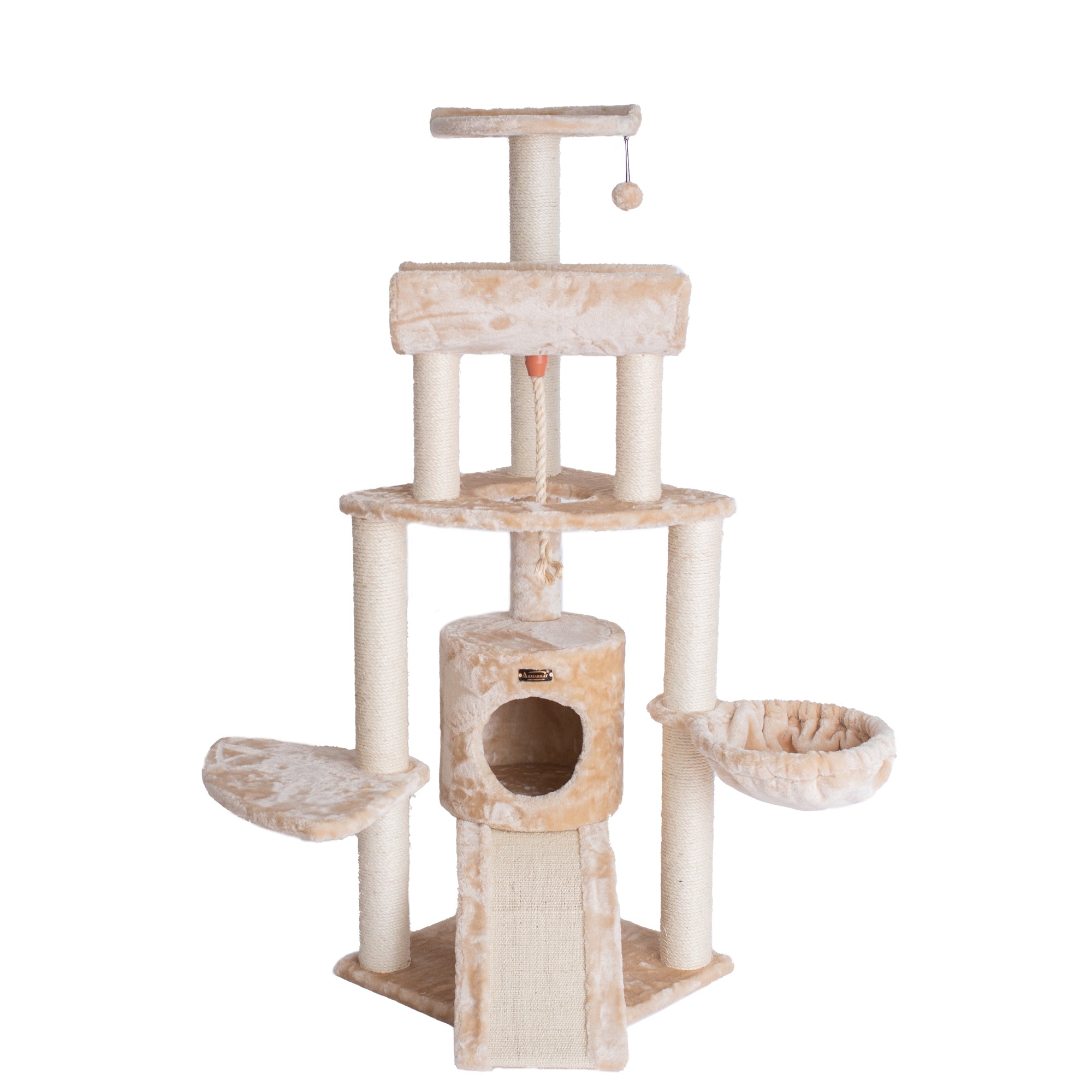 Classic Faux Fur Cat Tree, Beige by Armarkat