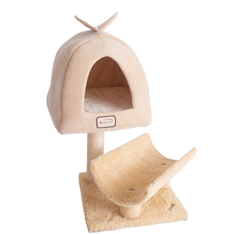 Premium Ultra-Soft Faux Fleece Kitten Tree with House by Armarkat