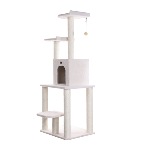 62-inch Faux Fleece Cat Tree, Ivory by Armarkat