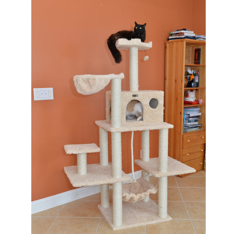 69-Inch Multi-Level Real Wood Cat Tree Hammock Bed, Climbing Center for Cats and Kittens by Armarkat