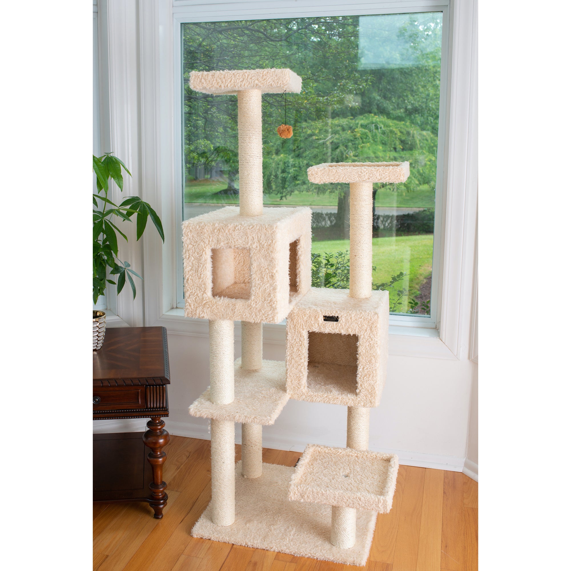 67-inch Ultra-Thick Faux Fur Cat Tree, Beige by Armarkat