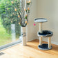 Three-Level Real Wood Compact Scratcher, Gray With Plush Perch by Armarkat