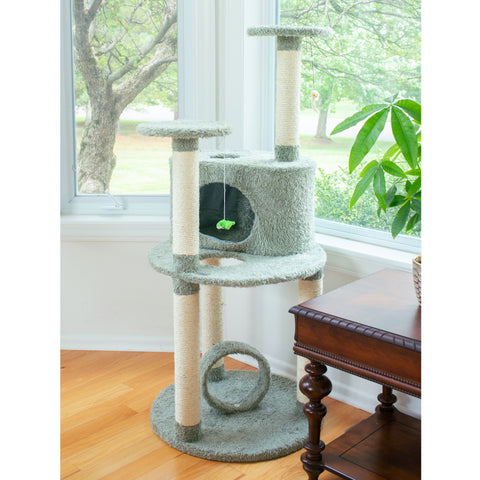 60-inch Ultra Thick Faux Fur Cat Tree, Dark Seagreen by Armarkat
