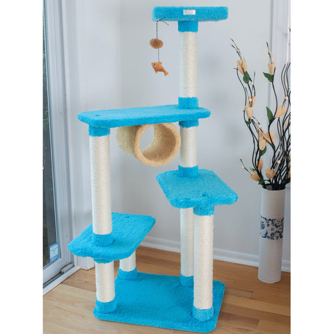 61-inch Ultra-Soft Faux Fleece Cat Tree, Sky Blue by Armarkat