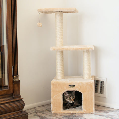 39-inch Faux Fur Kitten Tree, Beige by Armarkat