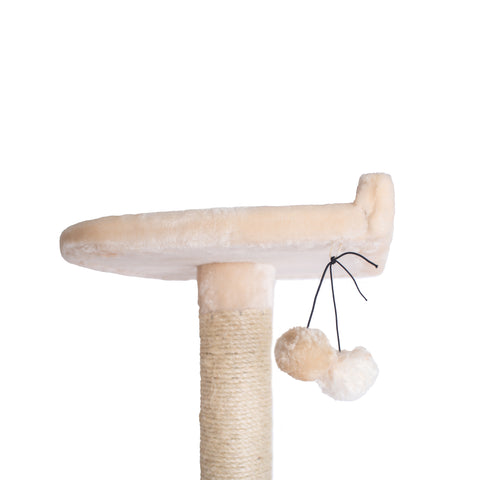 62-inch Faux Fur Cat Tree, Almond with Grey Condo by Armarkat