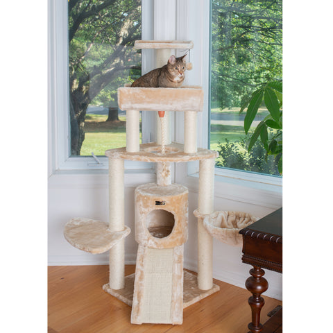 Classic Faux Fur Cat Tree, Beige by Armarkat