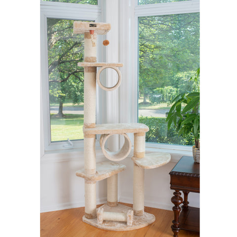 74-inch Faux Fur Cat Tree, Beige by Armarkat