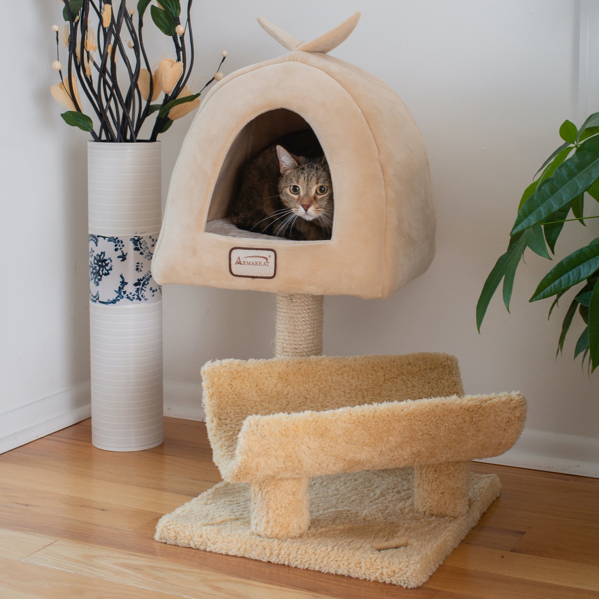 Premium Ultra-Soft Faux Fleece Kitten Tree with House by Armarkat