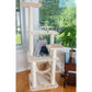65-inch Faux Fur Cat Tree, Beige with Hammock and Tent by Armarkat