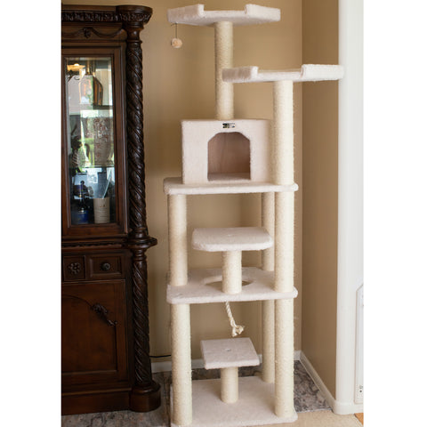 Classic 78-Inch Faux Fleece Cat Tree, Ivory by Armarkat