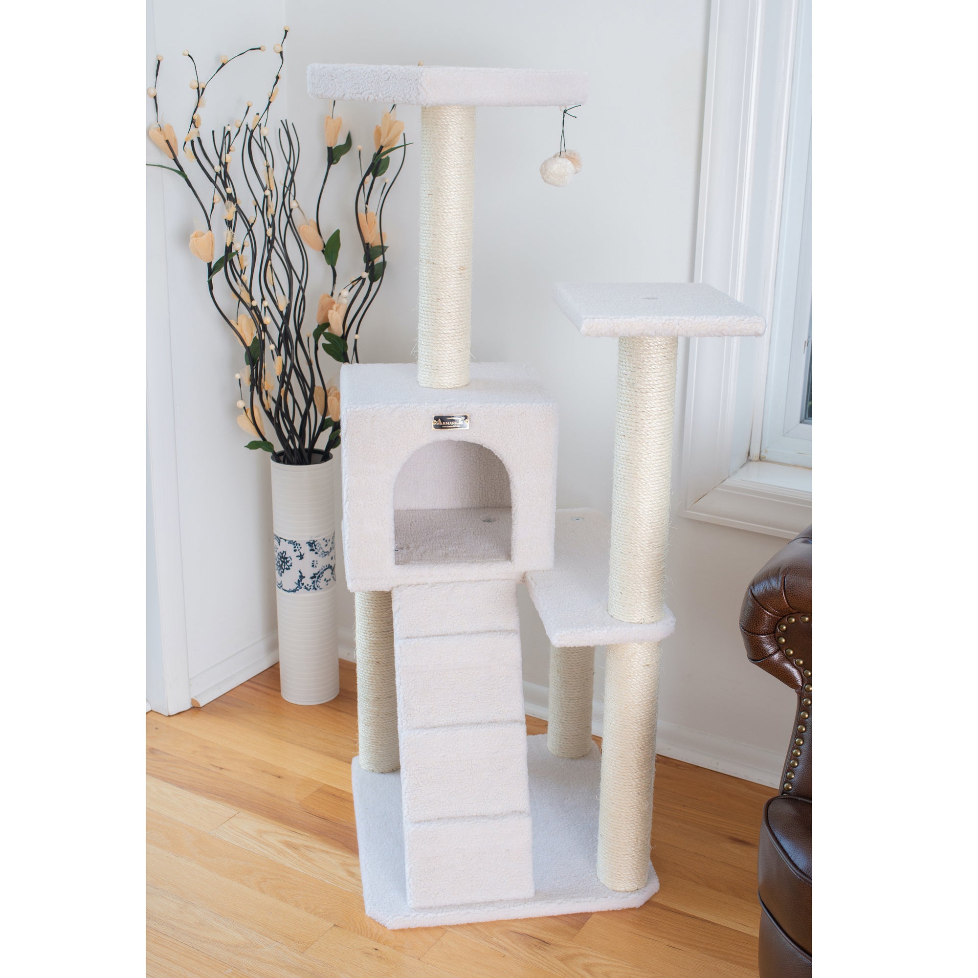 Classic 53-Inch Faux Fleece Cat Tree, Ivory by Armarkat