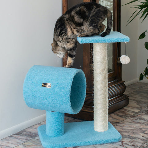 26-inch Faux Fleece Kitten Tree, Sky Blue by Armarkat