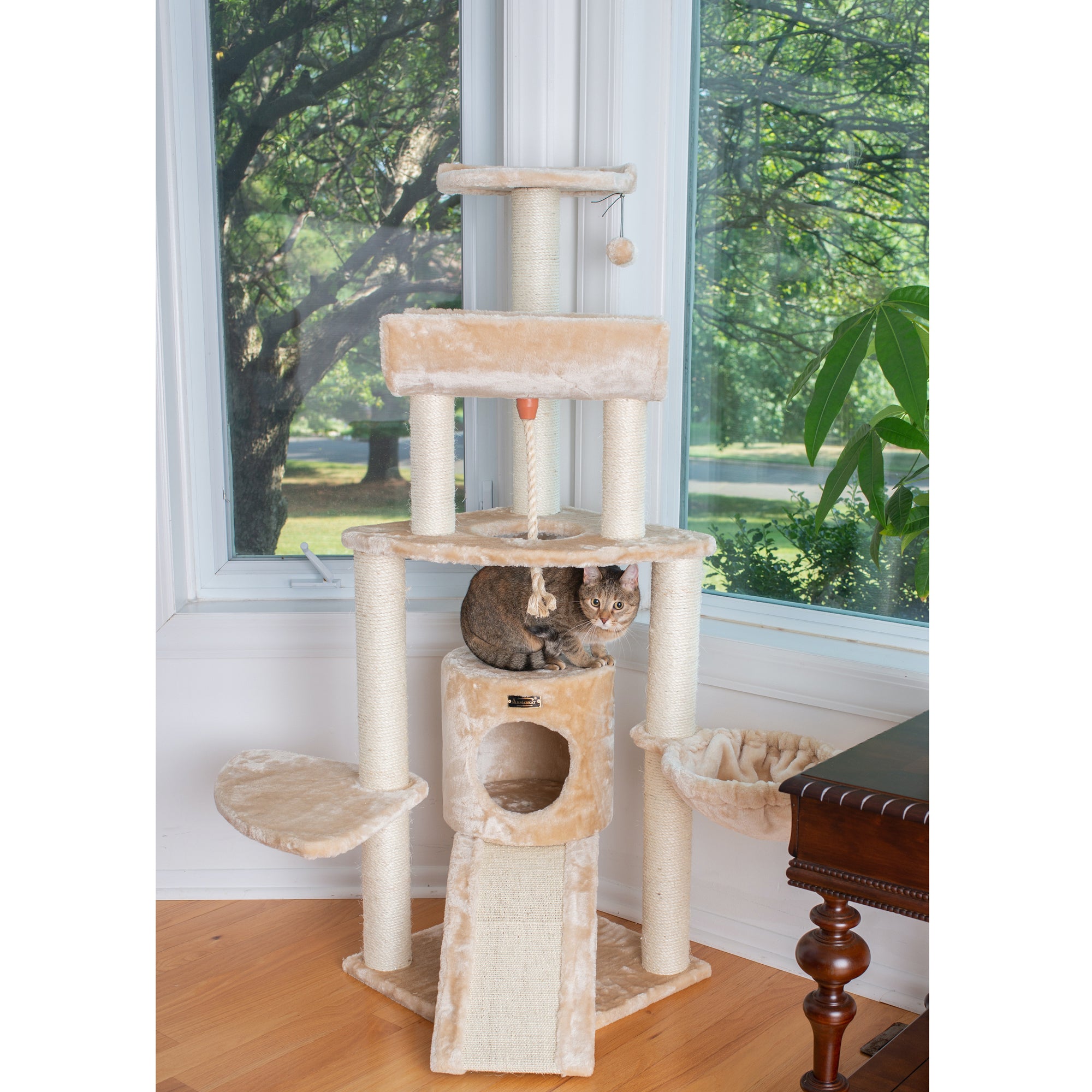 Classic Faux Fur Cat Tree, Beige by Armarkat