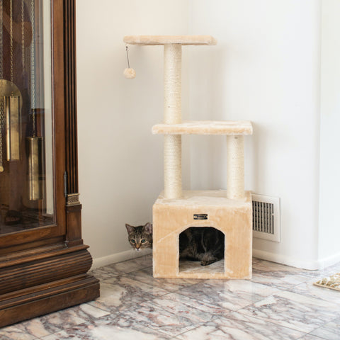 39-inch Faux Fur Kitten Tree, Beige by Armarkat