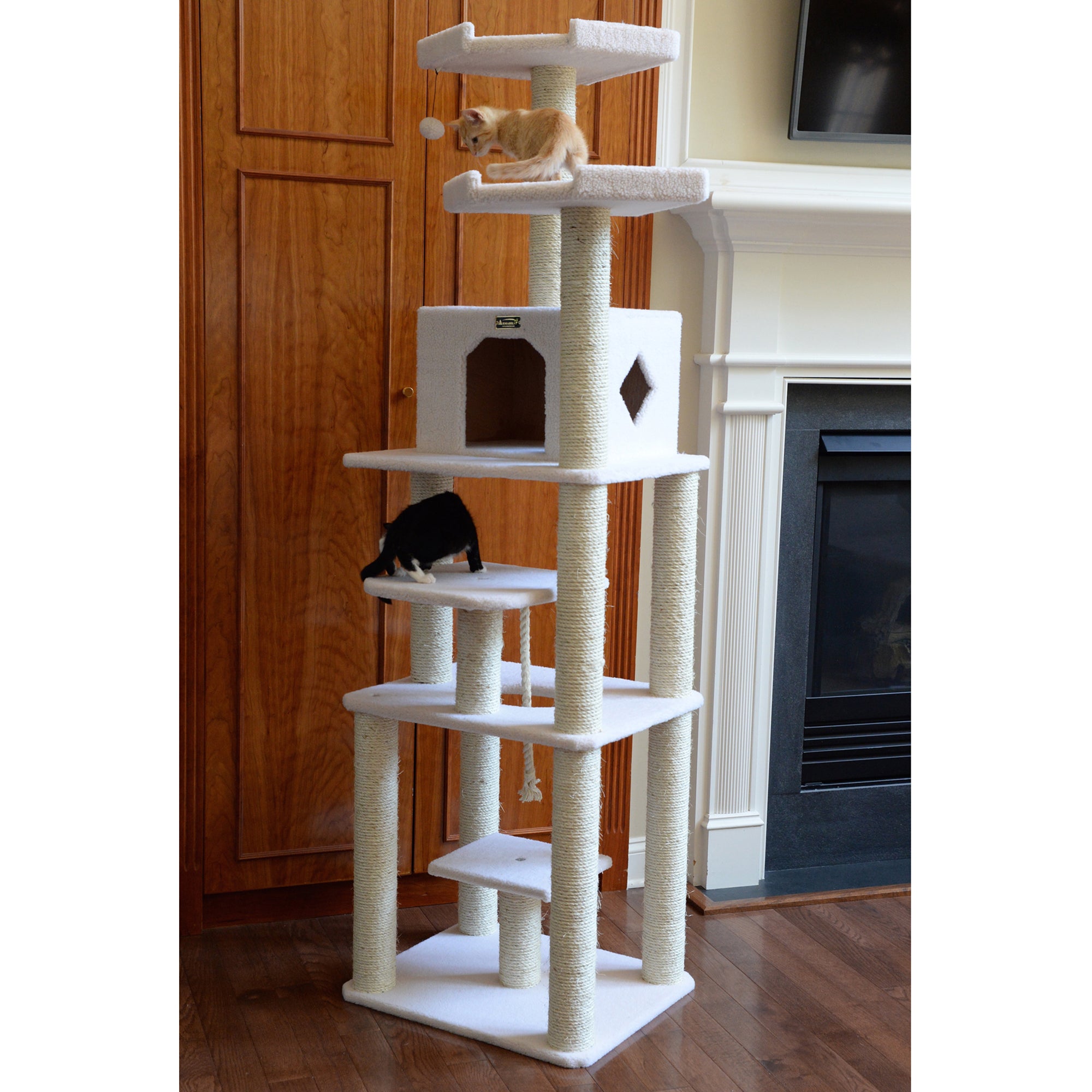 Classic 78-Inch Faux Fleece Cat Tree, Ivory by Armarkat