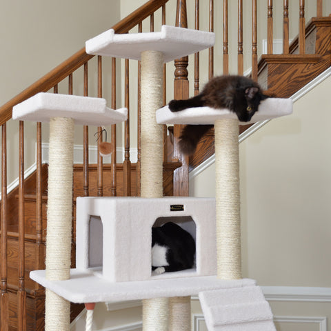 82-inch Faux Fleece Cat Tree, Ivory by Armarkat