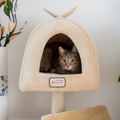 Premium Ultra-Soft Faux Fleece Kitten Tree with House by Armarkat