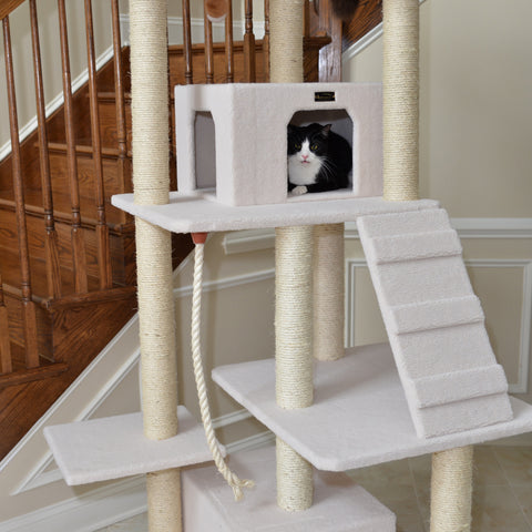 82-inch Faux Fleece Cat Tree, Ivory by Armarkat