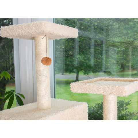 67-inch Ultra-Thick Faux Fur Cat Tree, Beige by Armarkat