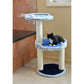 Three-Level Real Wood Compact Scratcher, Gray With Plush Perch by Armarkat