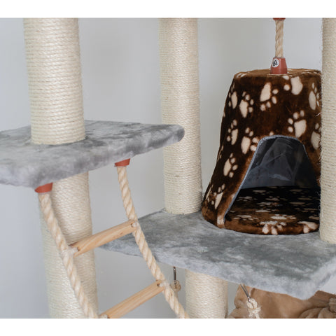 78-inch Faux Fur Cat Tree, Silver Gray by Armarkat