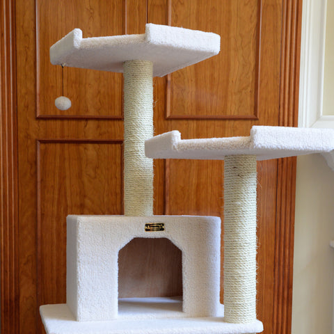 Classic 78-Inch Faux Fleece Cat Tree, Ivory by Armarkat