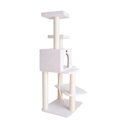 Classic 57-inch Faux Fleece Cat Tree, Ivory by Armarkat