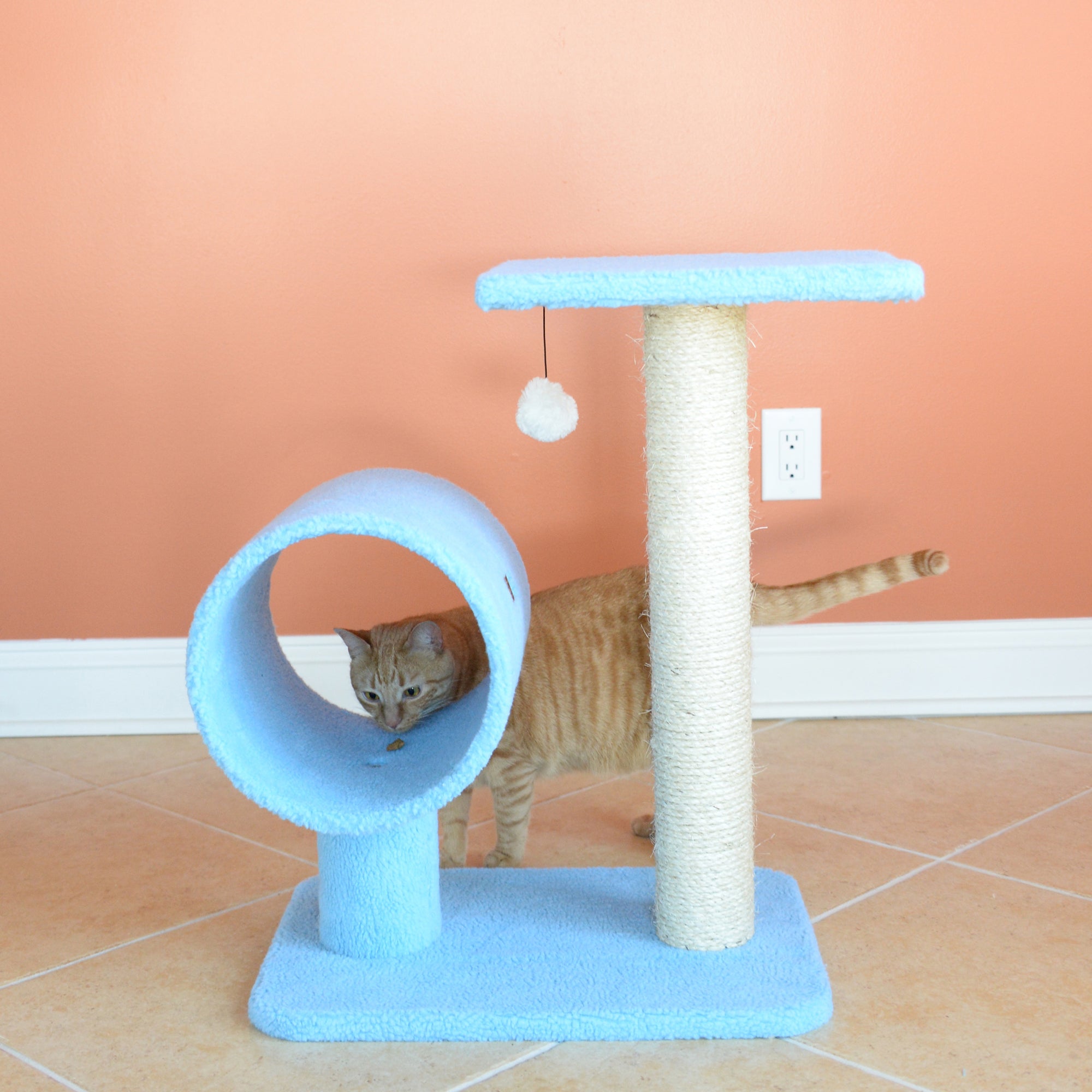 26-inch Faux Fleece Kitten Tree, Sky Blue by Armarkat