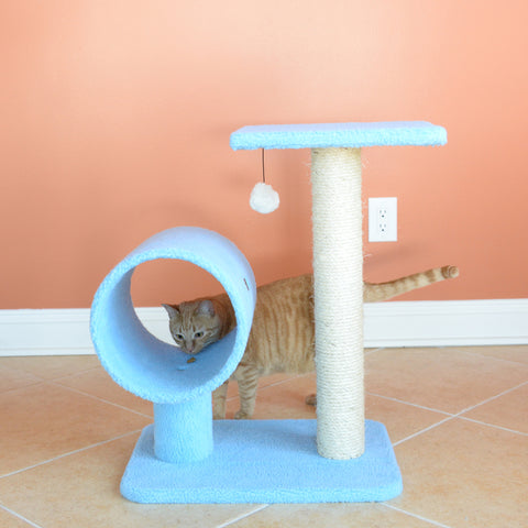 26-inch Faux Fleece Kitten Tree, Sky Blue by Armarkat