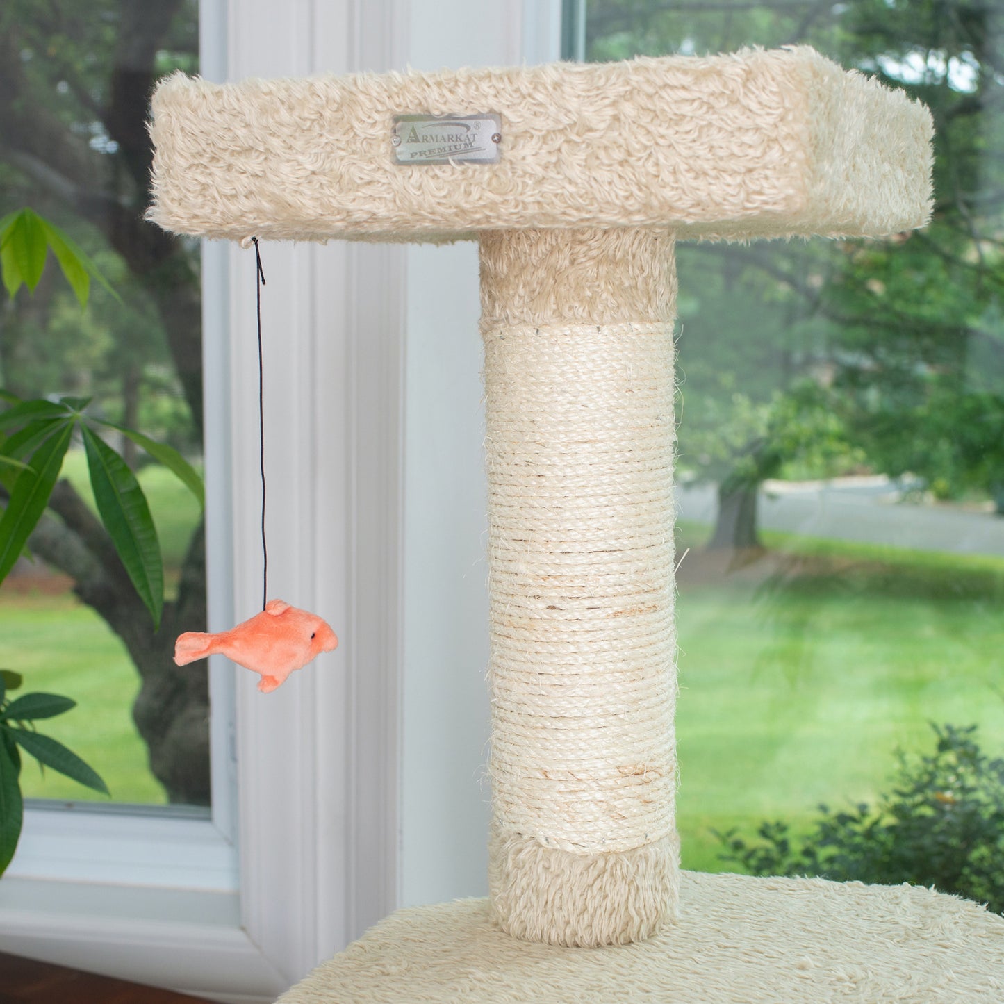 Premium 57" Soft Heavy-Carpet Cat Tree, Khaki by Armarkat