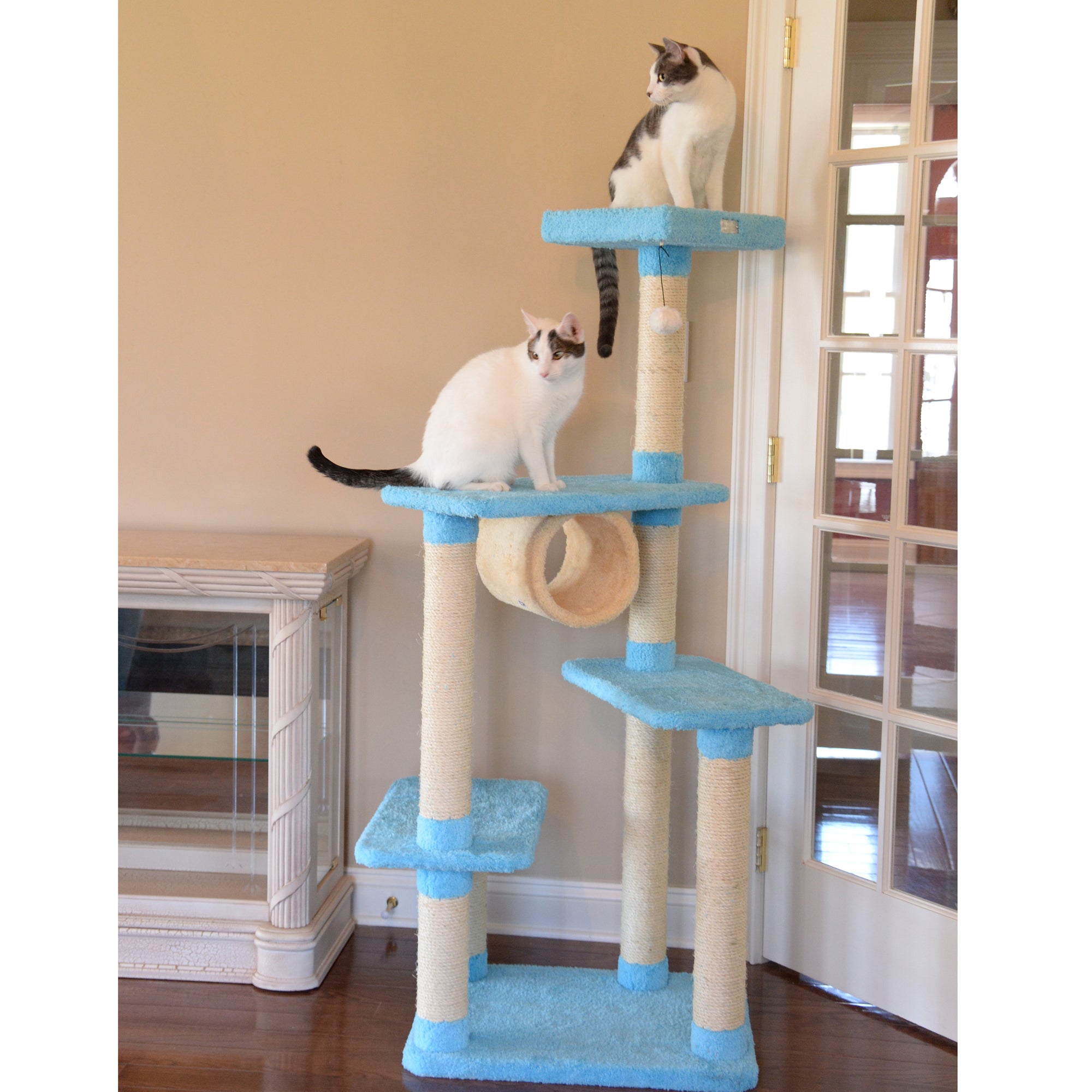 61-inch Ultra-Soft Faux Fleece Cat Tree, Sky Blue by Armarkat