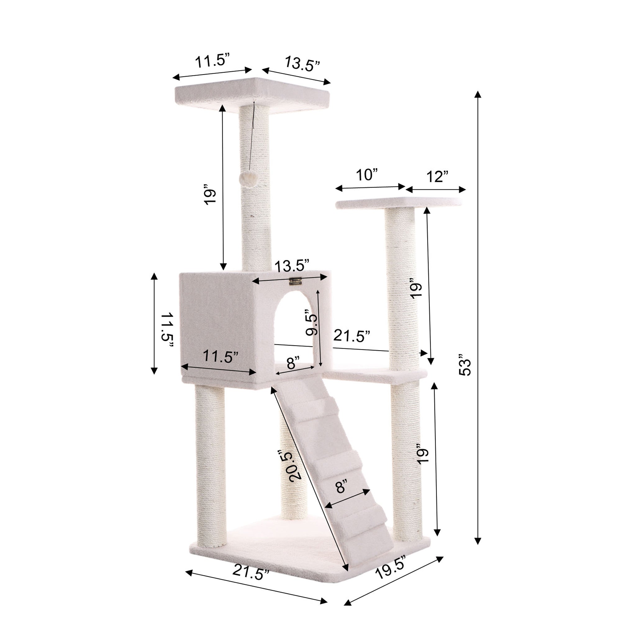 Classic 53-Inch Faux Fleece Cat Tree, Ivory by Armarkat