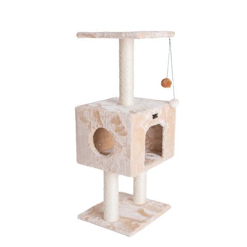 Classic 42-inch Faux Fur Cat Tree, Beige by Armarkat