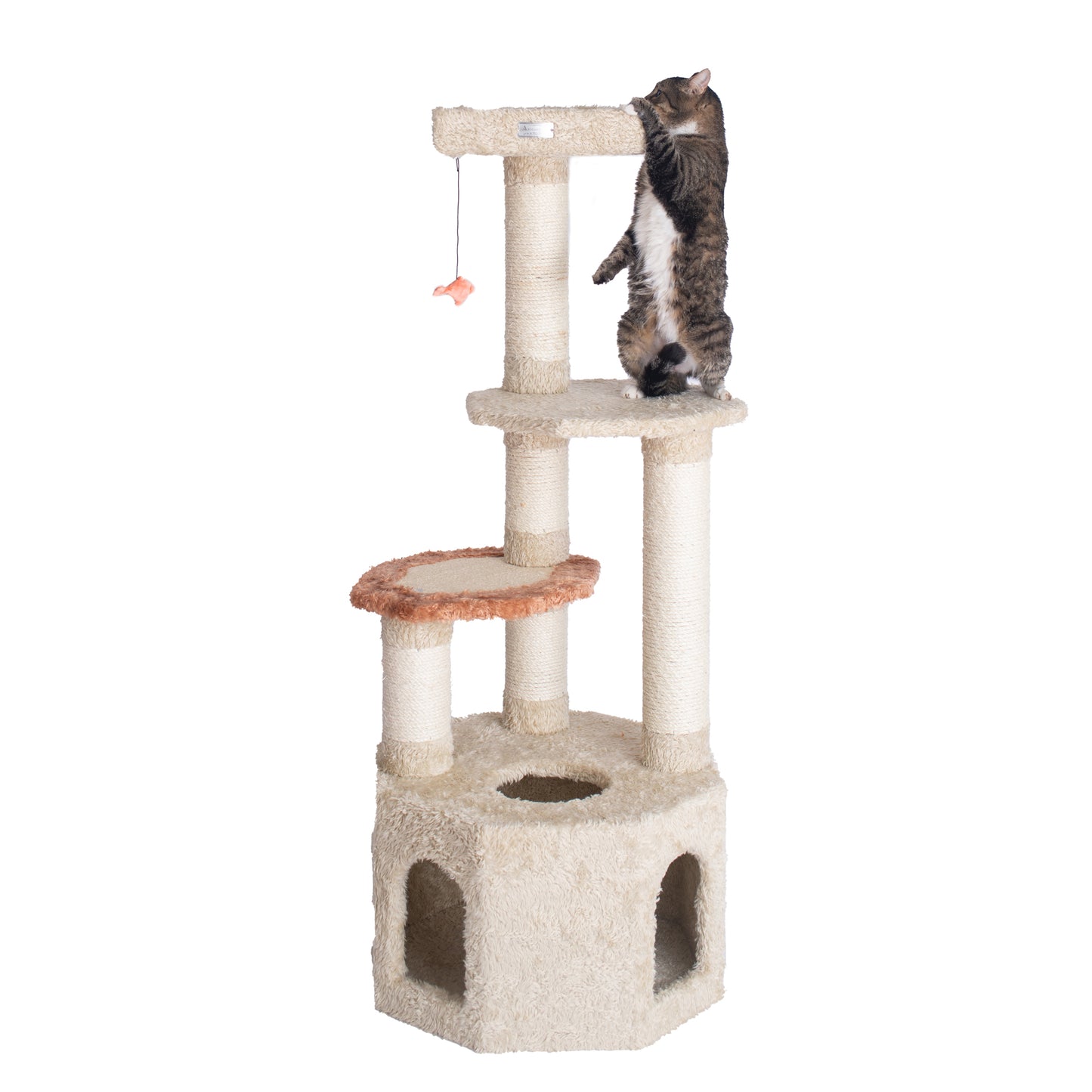 Premium 57" Soft Heavy-Carpet Cat Tree, Khaki by Armarkat