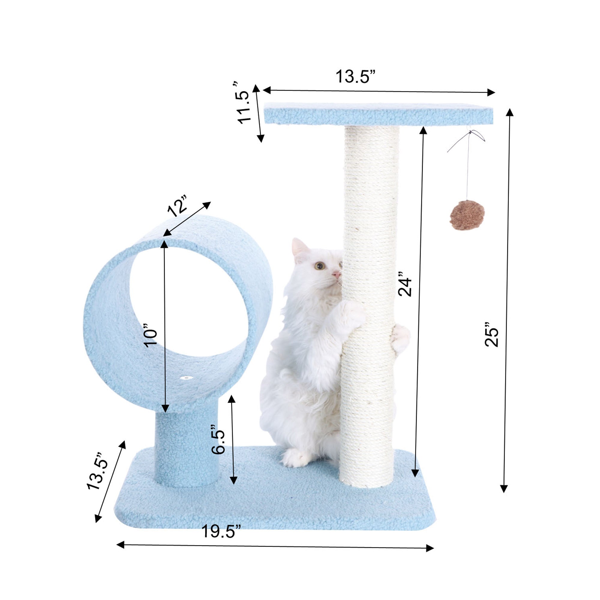 26-inch Faux Fleece Kitten Tree, Sky Blue by Armarkat