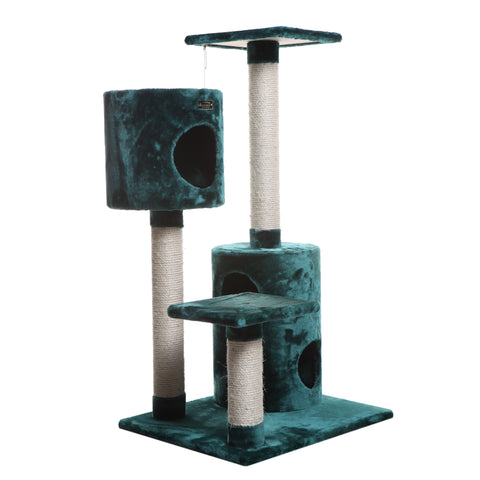 43-inch Faux Fur Cat Tree, Dark Green by Armarkat
