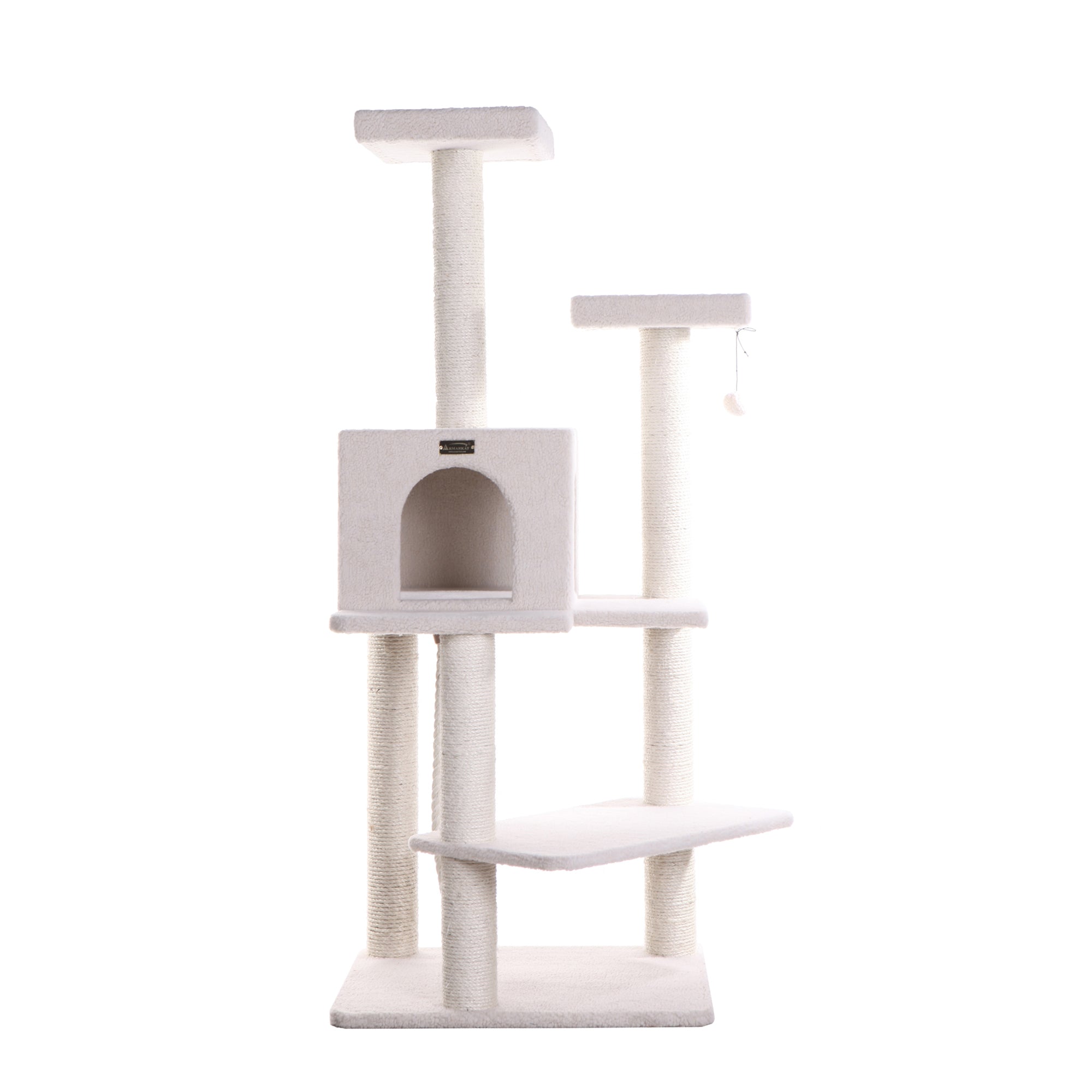 Classic 57-inch Faux Fleece Cat Tree, Ivory by Armarkat