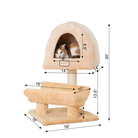 Premium Ultra-Soft Faux Fleece Kitten Tree with House by Armarkat