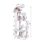 68-inch Faux Fleece Cat Tree, Ivory with House by Armarkat
