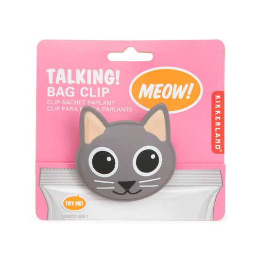Talking Bag Clip - Cat