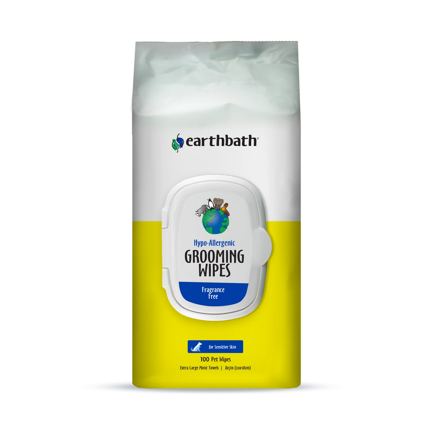 Hypoallergenic Grooming Wipes, Fragrance Free by EARTHBATH