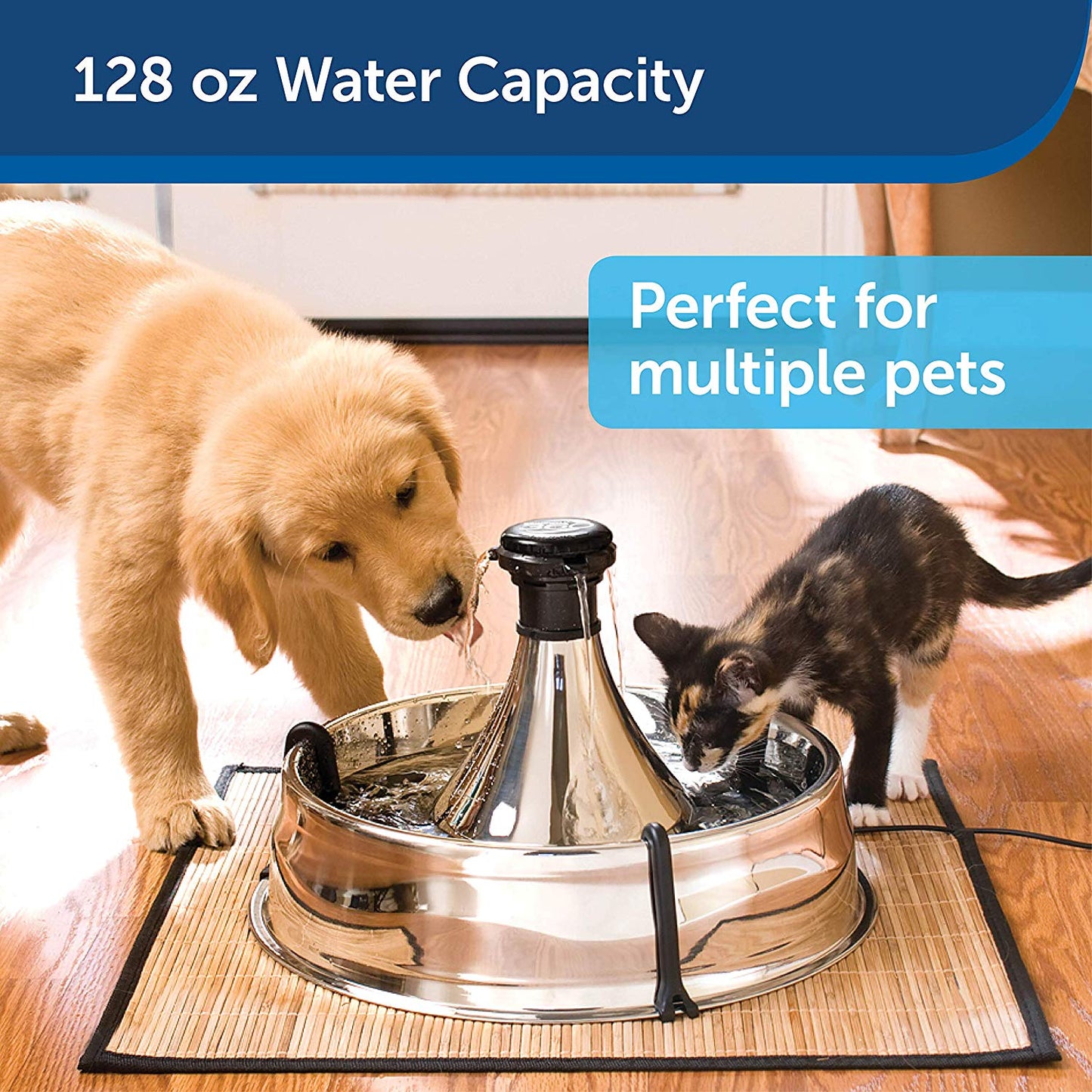 360 Degree Stainless Steel Pet Fountain by PetSafe Drinkwell