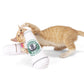 Orange Cat playing with SILVERVINE COFFEE CUPS - PLUSH CATNIP TOY