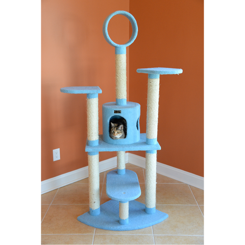 66-inch Faux Fleece Cat Tree, Sky Blue by Armarkat