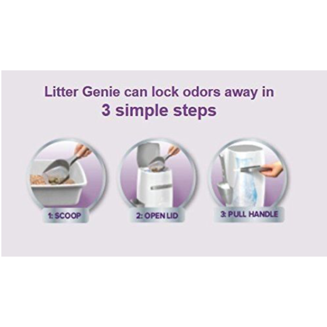 Litter Genie Plus Ultimate Cat Litter Odor Control Pail Silver