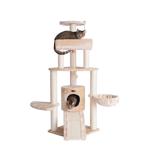 Classic Faux Fur Cat Tree, Beige by Armarkat