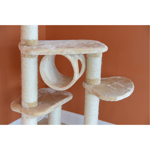 74-inch Faux Fur Cat Tree, Beige by Armarkat