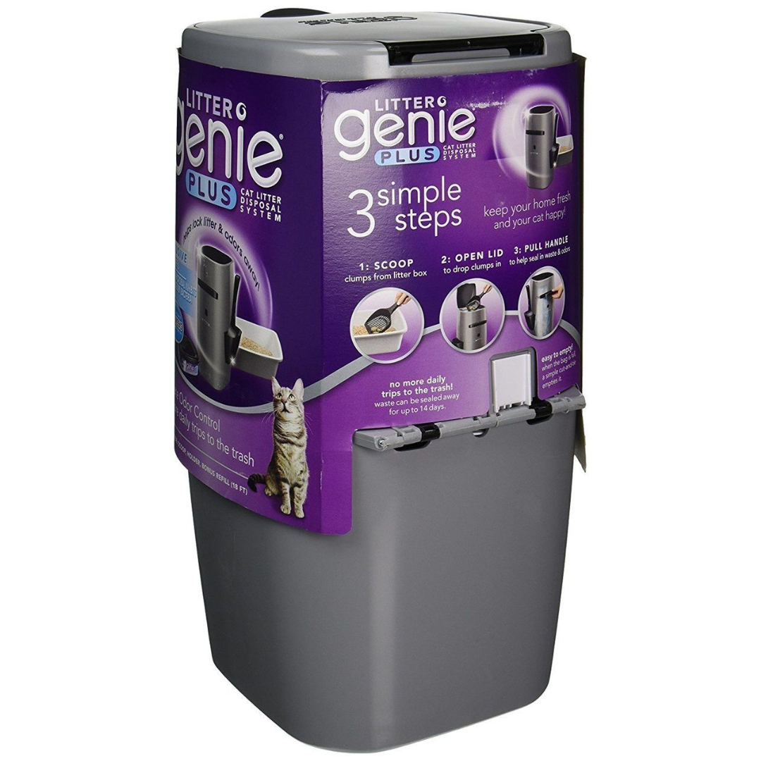 Litter Genie Plus Ultimate Cat Litter Odor Control Pail Silver